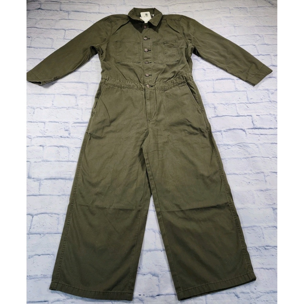 Levis Denim WOMENS L Iconic Jumpsuit Green Denim Wide Leg Western